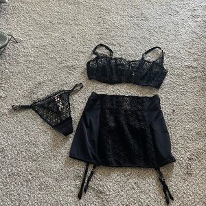 Victoria's Secret Black Lace Lingerie Set